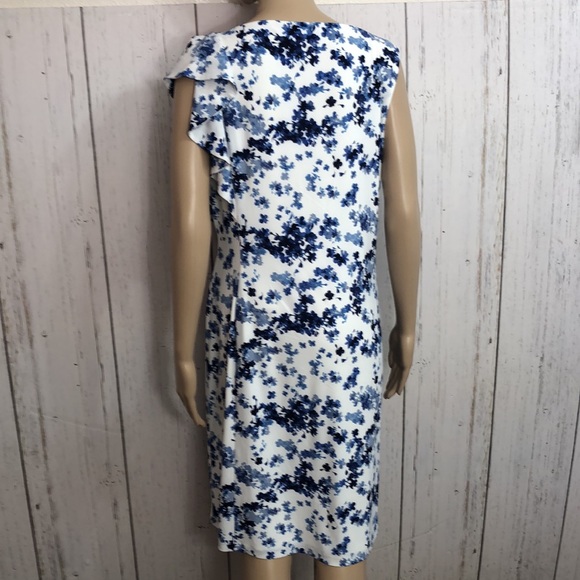 🌻NWT American Living Blue Floral One Sleeve Dress - Picture 2 of 16